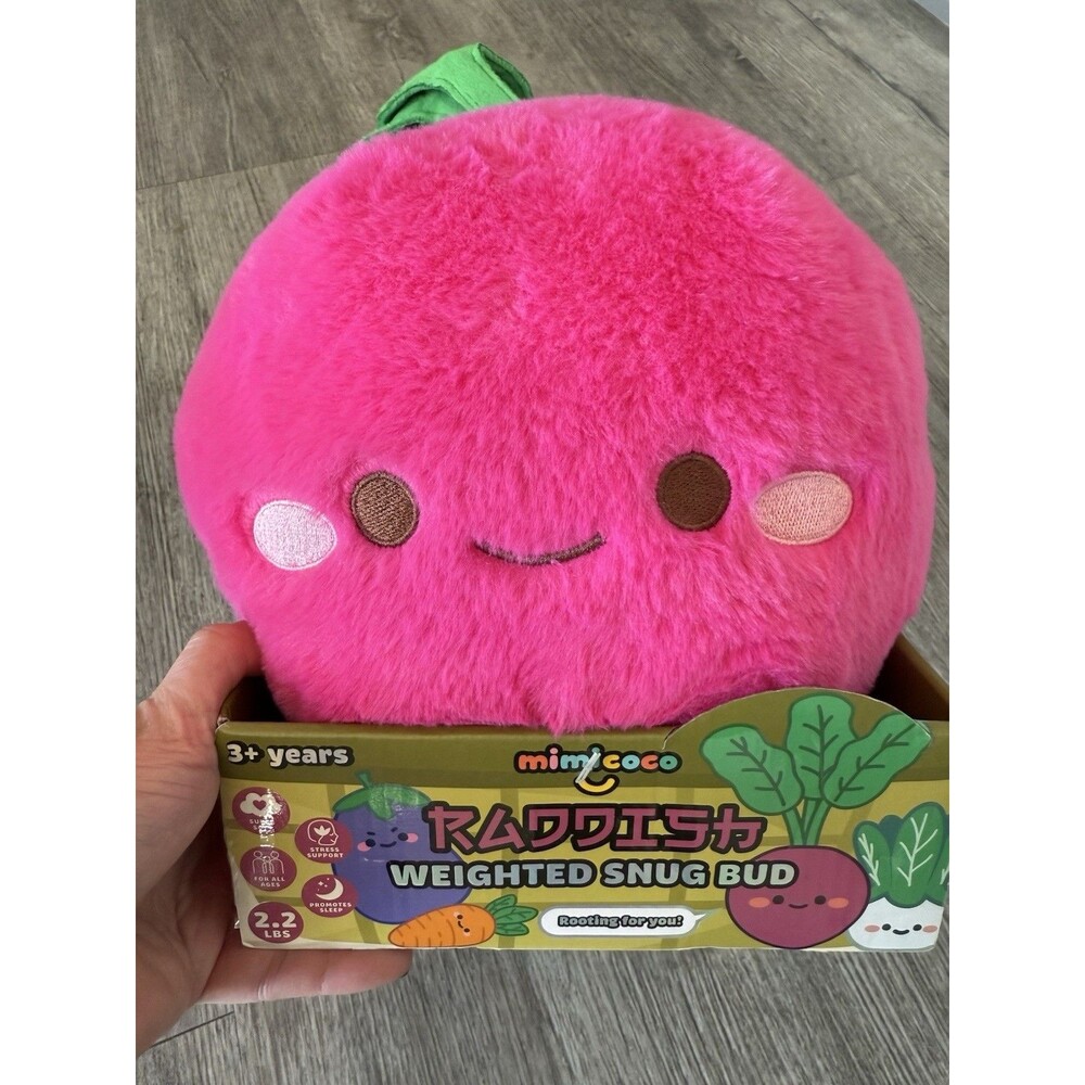 Mimicoco Weighted Snug Bud Plush Radish Stress Support Promotes Sleep Focus‎ NEW